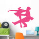 Ballet Silhouette Couples Pink Wall Decal