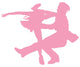 Ballet Silhouette Couples Pink Wall Decal