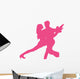 Hot-pink Couple Dancing Tango Wall Decal
