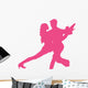 Hot-pink Couple Dancing Tango Wall Decal