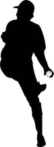 Pitcher Throwing Baseball Silhouette Wall Decal