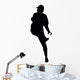 Pitcher Throwing Baseball Silhouette Wall Decal
