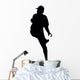 Pitcher Throwing Baseball Silhouette Wall Decal