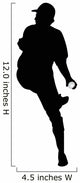 Pitcher Throwing Baseball Silhouette Wall Decal