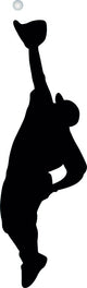 Fielder Catching Baseball Silhouette Wall Decal