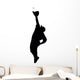 Fielder Catching Baseball Silhouette Wall Decal