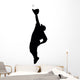 Fielder Catching Baseball Silhouette Wall Decal