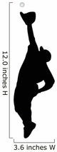Fielder Catching Baseball Silhouette Wall Decal