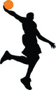 Dunking Basketball Player Silhouette Wall Decal