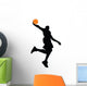 Dunking Basketball Player Silhouette Wall Decal