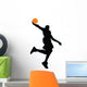 Dunking Basketball Player Silhouette Wall Decal