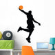 Dunking Basketball Player Silhouette Wall Decal