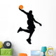 Dunking Basketball Player Silhouette Wall Decal