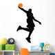 Dunking Basketball Player Silhouette Wall Decal