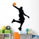 Dunking Basketball Player Silhouette Wall Decal
