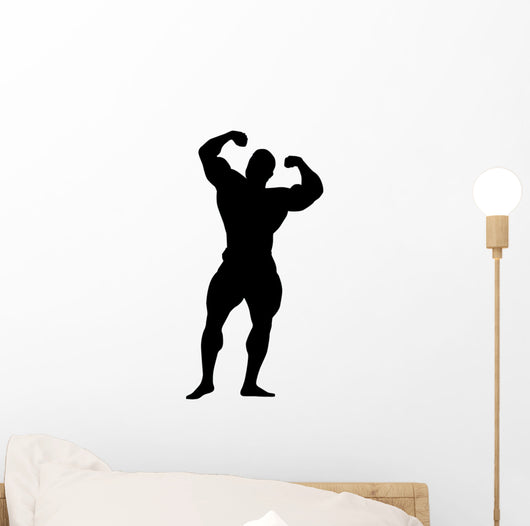 Flexing Body Builder Silhouette Wall Decal