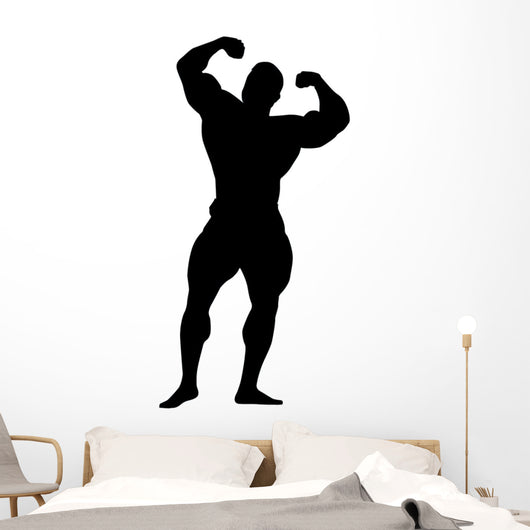 Flexing Body Builder Silhouette Wall Decal