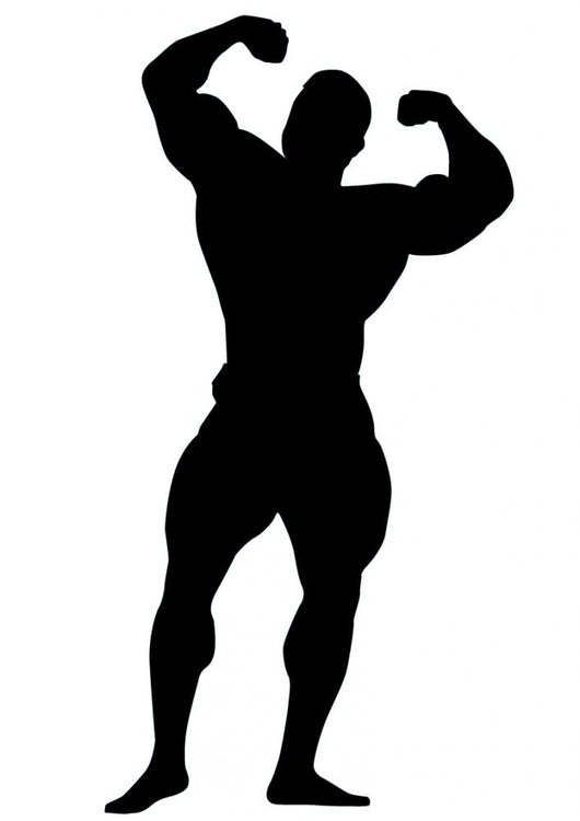 Flexing Body Builder Silhouette Wall Decal