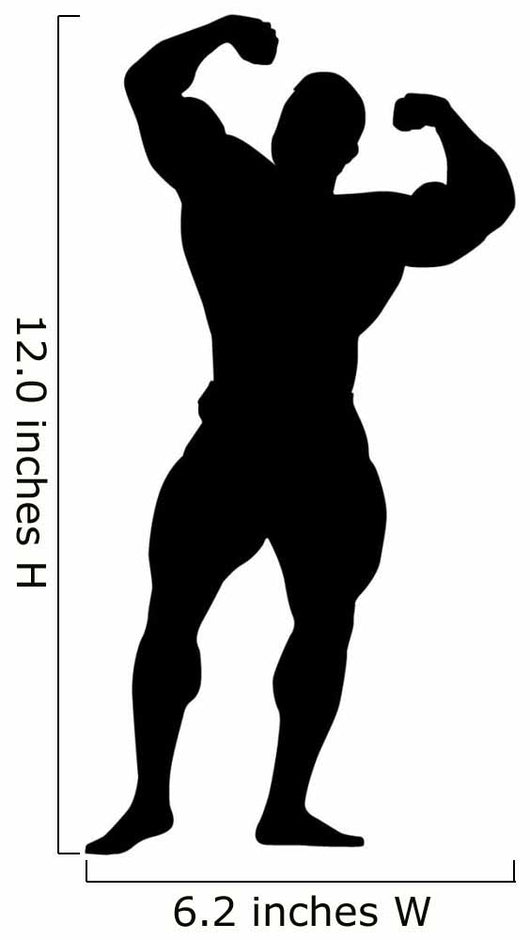 Flexing Body Builder Silhouette Wall Decal
