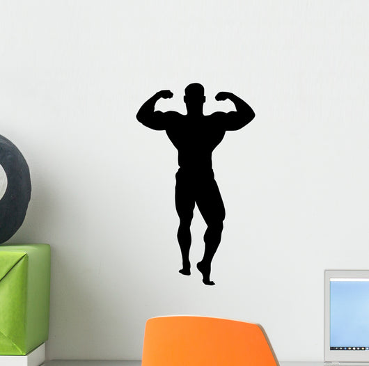 Guns Body Builder Silhouette Wall Decal
