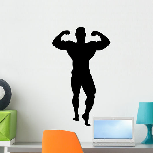 Guns Body Builder Silhouette Wall Decal