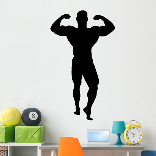 Guns Body Builder Silhouette Wall Decal