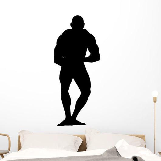 Muscular Bearlike Body Builder Wall Decal