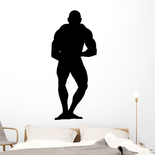 Muscular Bearlike Body Builder Wall Decal