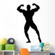 Muscular Body Builder Silhouette Wall Decal