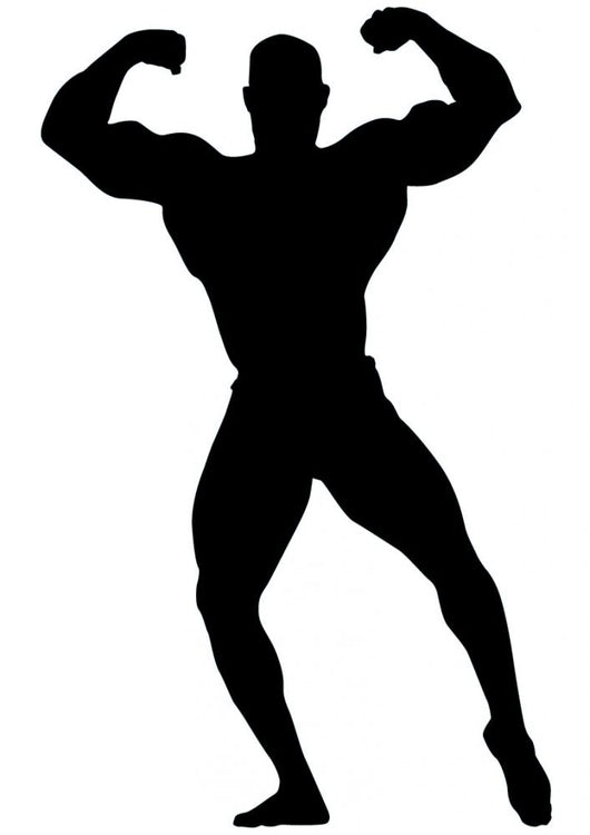 Muscular Body Builder Silhouette Wall Decal