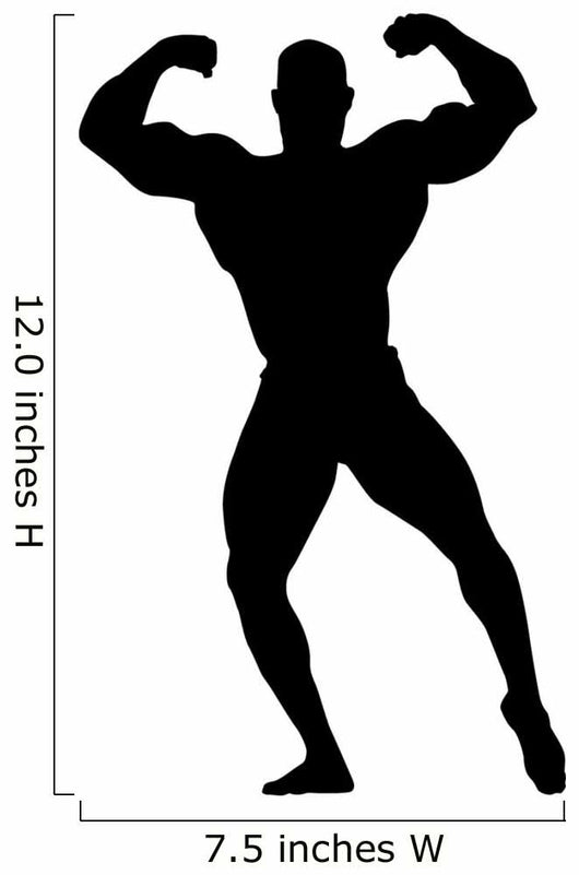 Muscular Body Builder Silhouette Wall Decal