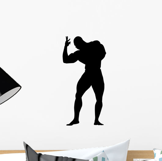 Dramatic Body Builder Silhouette Wall Decal