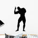 Dramatic Body Builder Silhouette Wall Decal