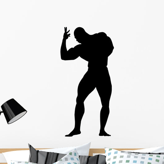 Dramatic Body Builder Silhouette Wall Decal