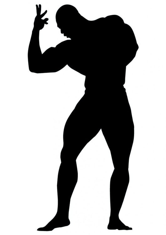 Dramatic Body Builder Silhouette Wall Decal