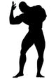 Dramatic Body Builder Silhouette Wall Decal