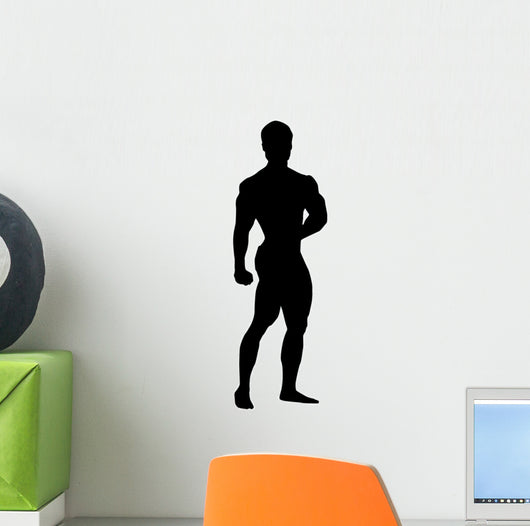 Posing Body Builder Silhouette Wall Decal