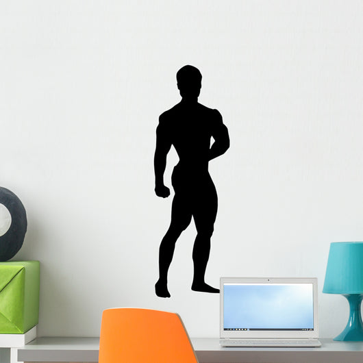 Posing Body Builder Silhouette Wall Decal
