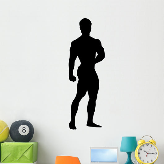 Posing Body Builder Silhouette Wall Decal