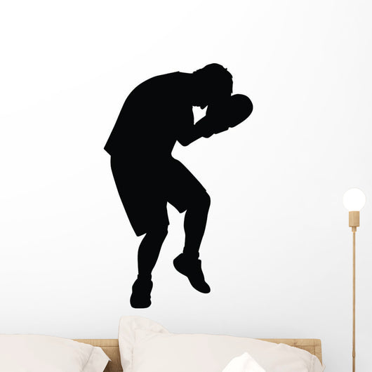 Taking Punch Boxing Silhouette Wall Decal