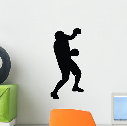 Punched Head Boxing Silhouette Wall Decal