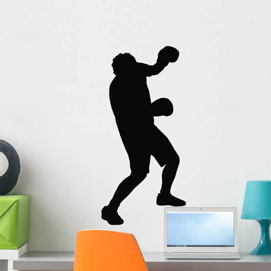 Punched Head Boxing Silhouette Wall Decal