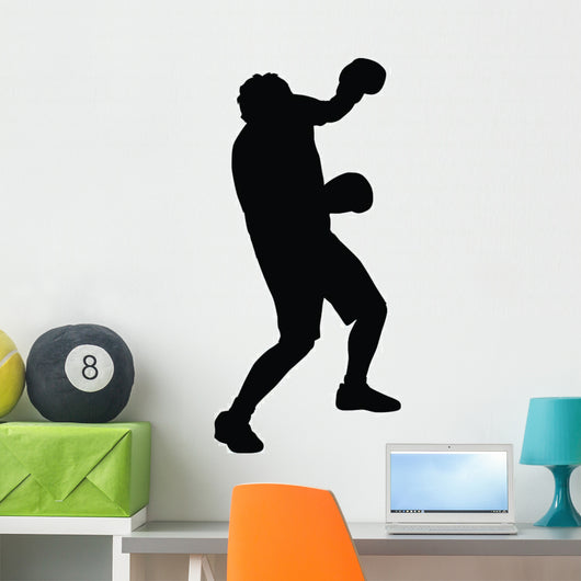 Punched Head Boxing Silhouette Wall Decal