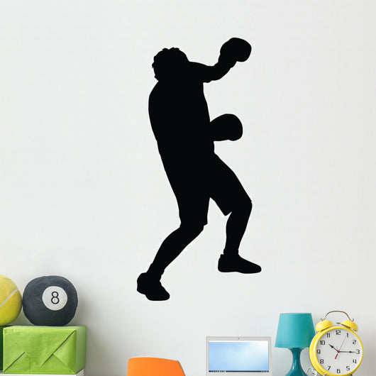 Punched Head Boxing Silhouette Wall Decal