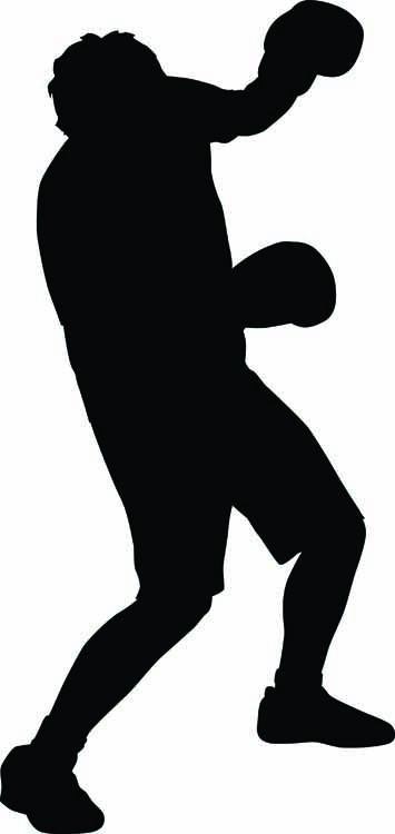 Punched Head Boxing Silhouette Wall Decal
