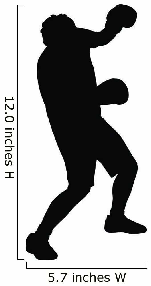 Punched Head Boxing Silhouette Wall Decal