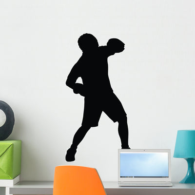 Defensive Boxer Boxing Silhouette Wall Decal shown on a wall