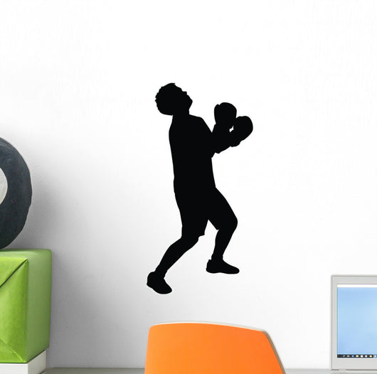 Taking Jab Boxing Silhouette Wall Decal