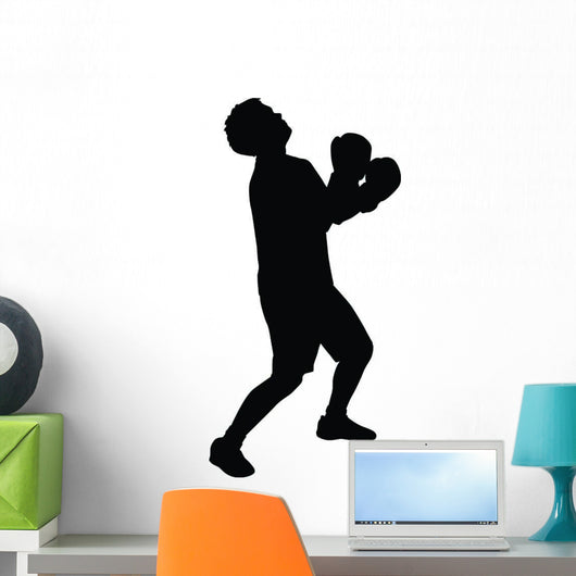 Taking Jab Boxing Silhouette Wall Decal
