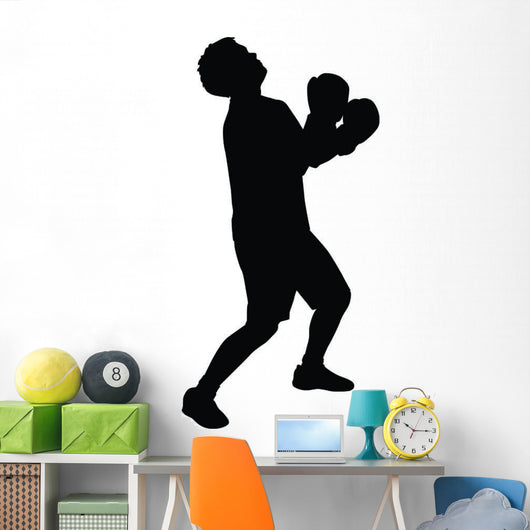 Taking Jab Boxing Silhouette Wall Decal